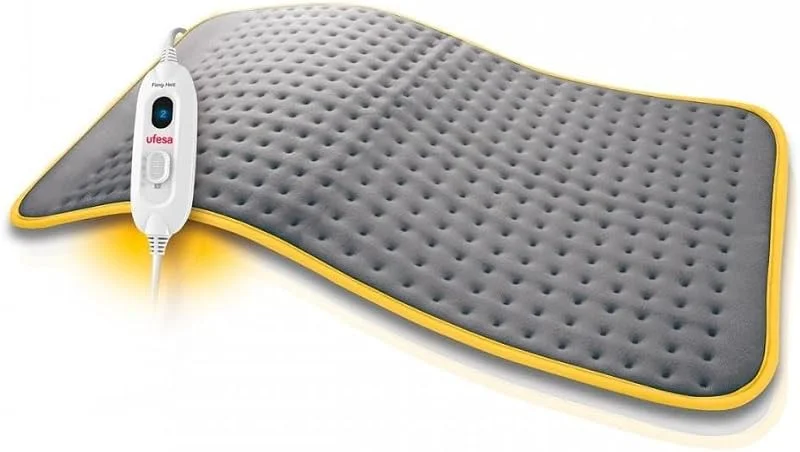 Ufesa Flexy Heat Colors Almofada térmica elétrica XXXL, manta elétrica lombar, esteira elétrica, 100 W, microfibra, ultra suave, 3 níveis de temperatura, desligamento automático, lavável na máquina — Roupa aquecida
