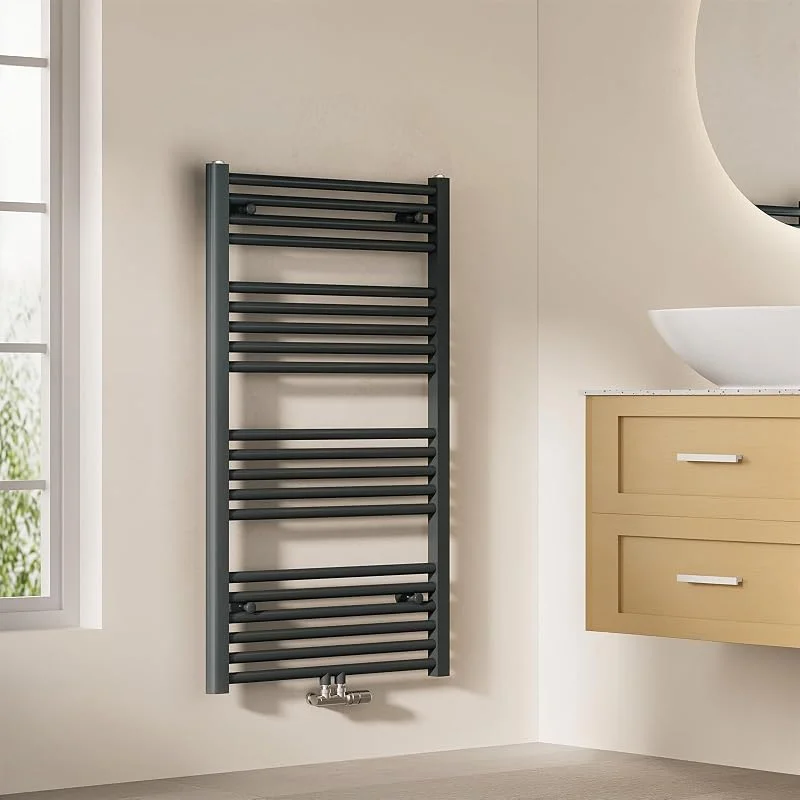 EMKE TR1060A-NEW Radiador de casa de banho, aço inoxidável, água quente, 1000 x 600 mm Anthrazit — Aquecimento