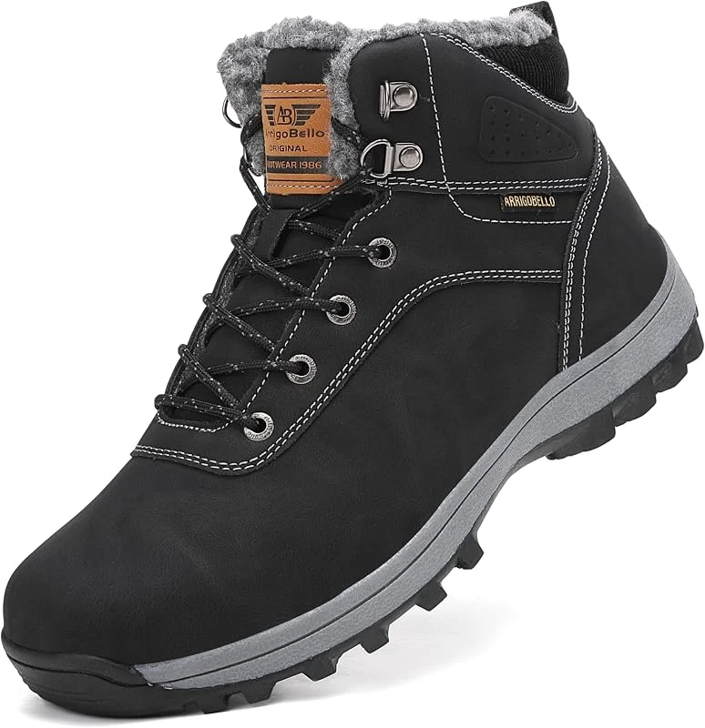 ARRIGO BELLO Botas Homem Mulher Neve Botins Inverno Quentes Calçados Antiderrapantes Forrados Botas de Pele Unissex 36-46 — Roupa aquecida