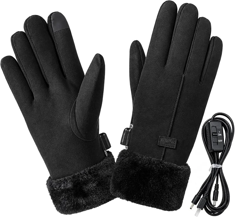 Luvas aquecidas por USB, para ecrã tátil, resistentes ao vento e à água, luvas térmicas para ciclismo, motocicleta e exterior — Roupa aquecida