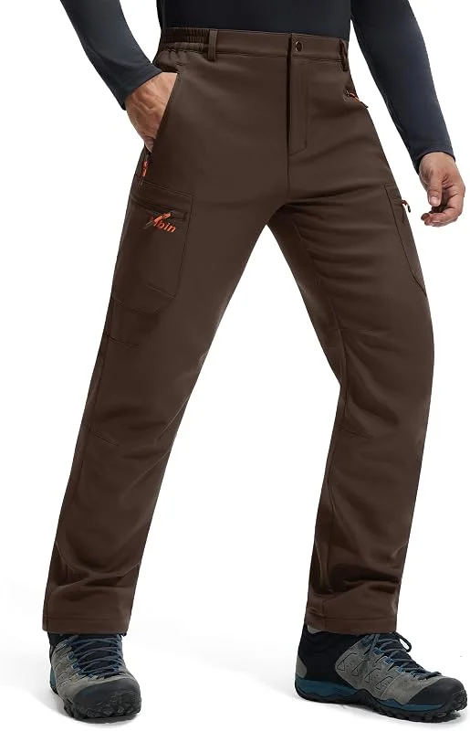 Libin Calças de Trekking para Homem, Impermeáveis e Térmicas, Softshell, para Esqui e Inverno — Roupa aquecida