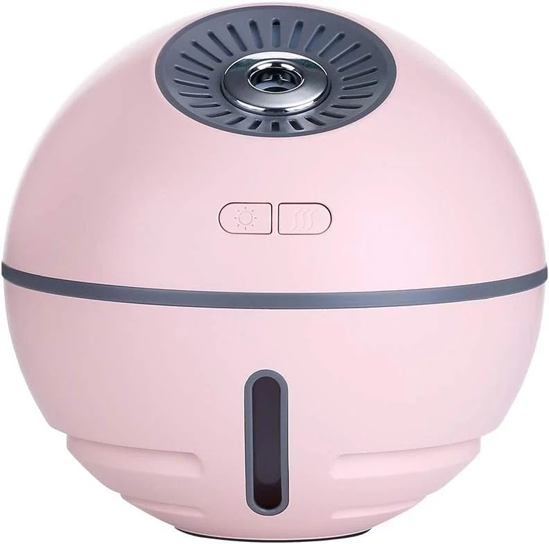 Space Ball humidificador de alta capacidade ventilador candeeiro de mesa três em um purificador de ar de energia móvel recarregável 11, 6 * 11, 6 * 11, 2 cm rosa