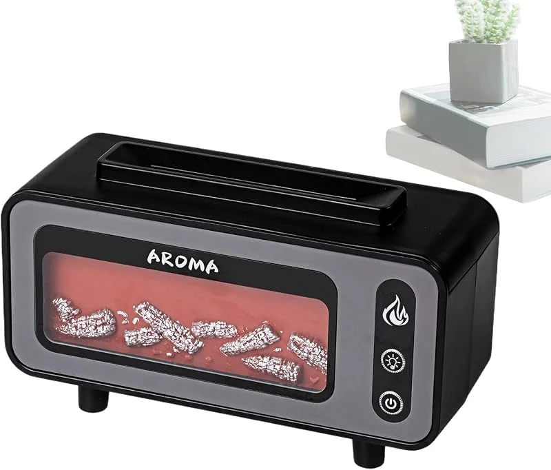 Humidificadores para quarto, difusor de aromaterapia para lareira, 200 ml, USB silencioso, 8, 27 x 3, 15 x 4, 65 polegadas, efeito de luz de chama, para casa de banho, spa, tenda de campanha, berçário