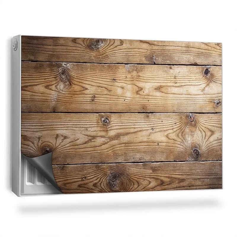 Tapete magnético 90 x 60 cm para radiador proteção contra poeira e danos fácil instalação magnética painel decorativo - tábuas de madeira com veios de madeira natural. — Aquecimento