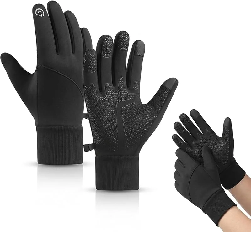 Cerioll Guantes térmicos de invierno, guantes de ciclismo para pantalla táctil para hombres y mujeres, cálidos, antideslizantes, para deportes al aire libre, esquí, ciclismo, correr, color negro (M) — Cozinha e lar