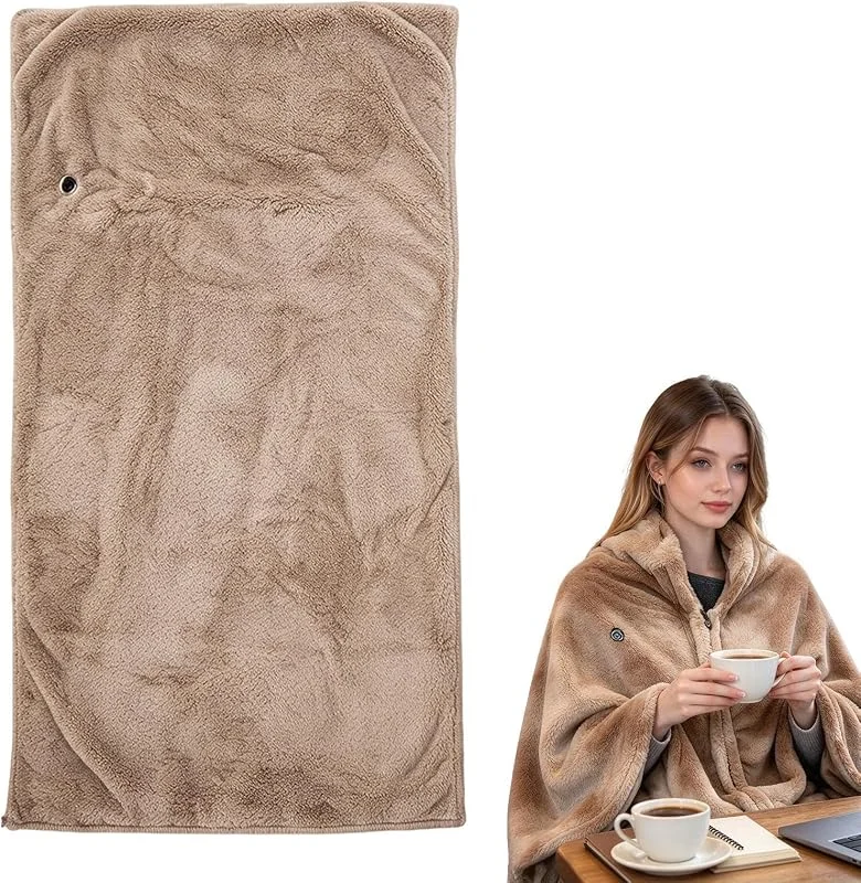 Poncho Calentado Recargable Por USB, Abrigo Capa Manta Portátil Para Viajes — Aquecimento