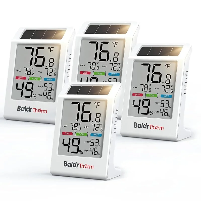 BALDR Termómetro solar para interiores, higrómetro, máximo, mínimo — Humidificador