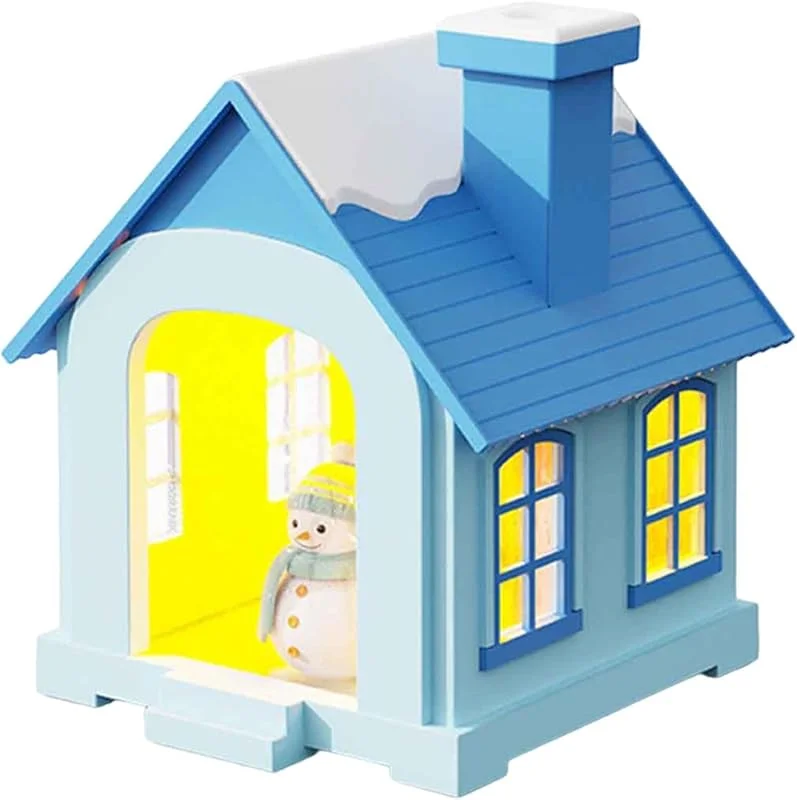 Humidificador de niebla fría, difusor de aire en forma de casa con luz