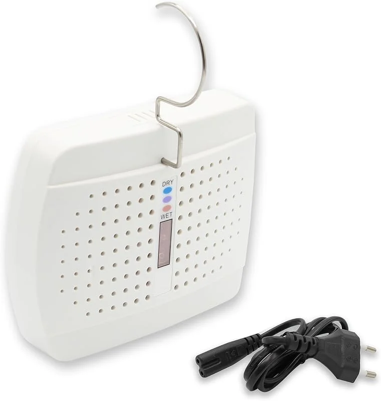 Deshumidificador de ar elétrico recarregável - absorvente de humidade com cristais de gel - Contra a humidade e o mofo - para armários, rouperes, despensas, escritórios ou espaços pequenos
