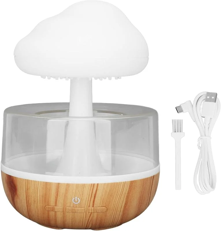 Pssopp Rain Cloud Humidificador difusor de aromaterapia humidificador difusor de aceite esencial con 7 luces LED para dormitorio, oficina, viajes, yoga, spa, bebé