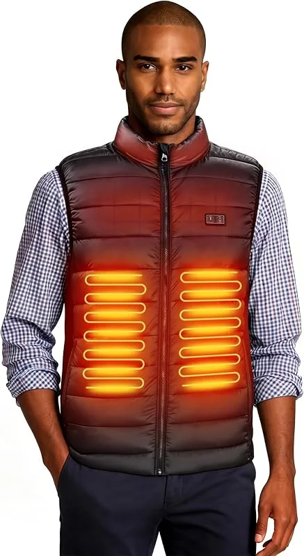 Loowoko Colete aquecido USB homem com bateria 10000 mAh leve — Roupa aquecida