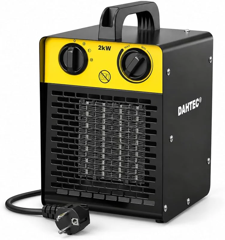 DAHTEC Aquecedor elétrico de 2000 W, 3 níveis, CE para quarto sala de estar — Cozinha e lar