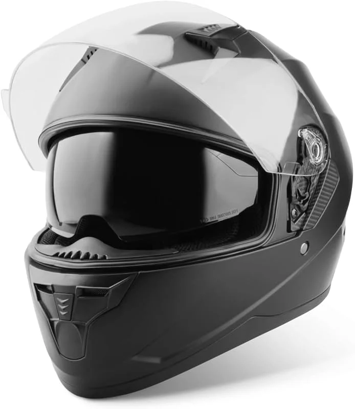 VINZ Kennet Capacete integral para moto, com viseira solar, ECE 22, 06 homologado, capacete Scooter e motociclismo, em tamanho XS - XXL, para homem e mulher - preto mate — Cuidados de rosto