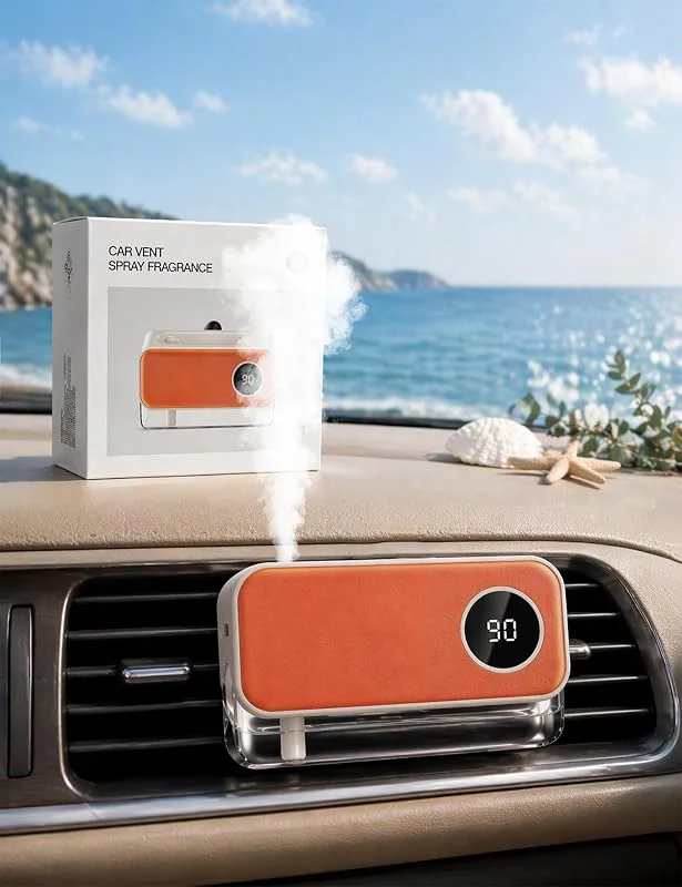 Ambientador de carro elétrico para grades, perfume de carro 20 ml oceano, difusor ultra-sónico, 3 modos de pulverização, ambiente de carro com liga, desliga automática, bateria recarregável, CFK 470 — Humidificador