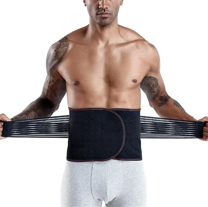 Tallas Grandes S-5XL Faja Reductora De Cintura para Hombre Cinturón De Ejercicio para Abdominoplastia Faja Lumbar Transpirable Corrector De Postura para Deportes Y Trabajo(Black, M) — Roupa aquecida