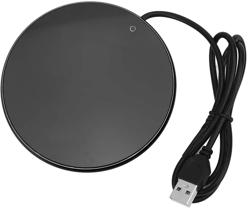 Aquecedor de chávenas com conexão USB, aquecedor de canecas, placa aquecedora, aquecedor de chávenas de café, temperatura constante de 55 °C, para casa, escritório e viagens (Black) — Aquecimento