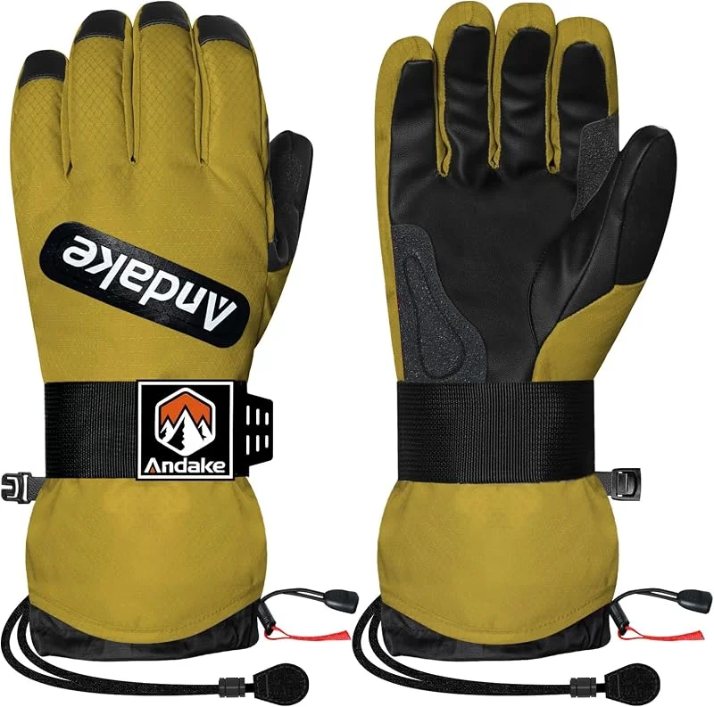 Andake Guantes de esquí de Invierno para Hombres, Mujeres y jóvenes, Guantes de Nieve Impermeables y aislados para Clima frío, Guantes de esquí Profesionales para esquí, Snowboard y Deportes de — Cozinha e lar