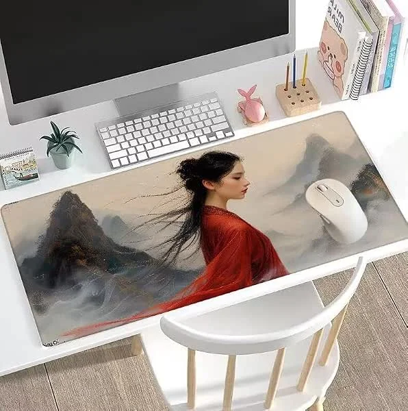 Tapete de rato para jogos de mulher tapete de rato XXL 1000 x 500 x 3 mm protetor tapete secretária montanha mouse pad de alta precisão, tapete de rato impermeável, durável, presente W5-719 — Aquecimento