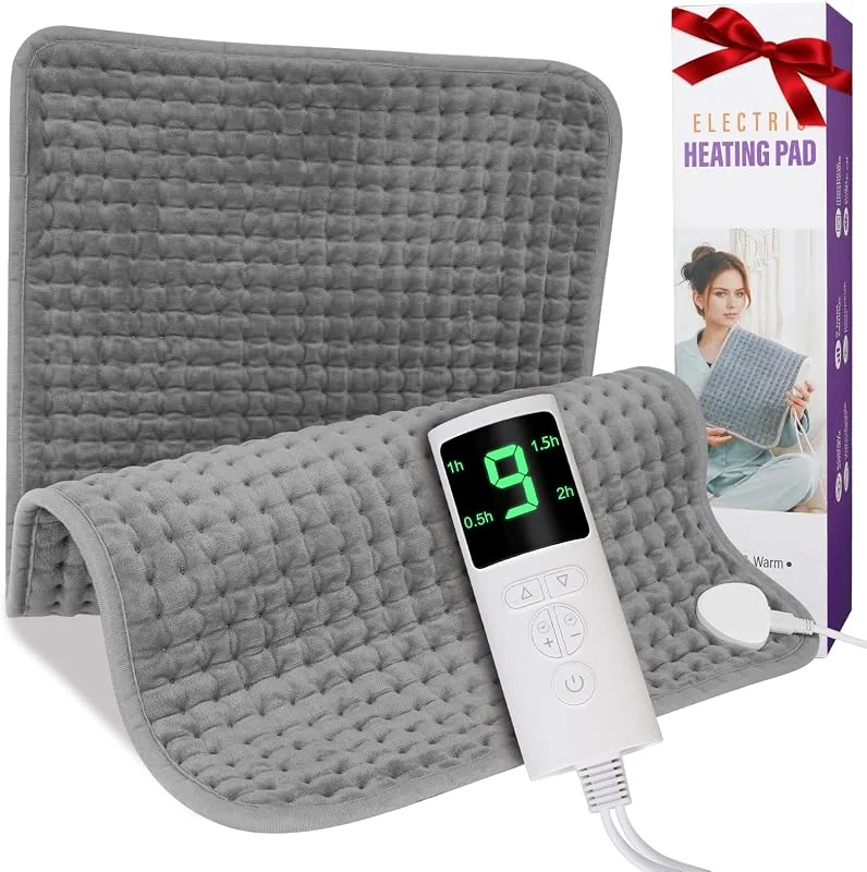Cobertor elétrico, LURICO esteira elétrica com fecho automático e 9 ajustes de temperatura, 4 velocidades, proteção contra sobreaquecimento, lavável almofada elétrica (44 x 84 cm)