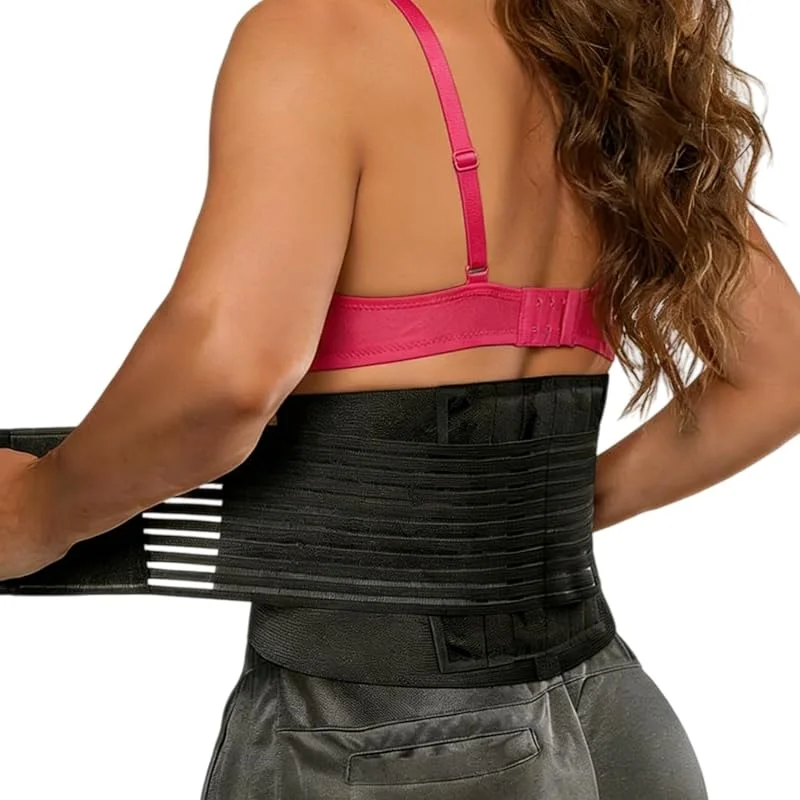 Cinto de apoio lombar para homens e mulheres - suporte lombar respirável com 6 varas flexíveis. Ideal para desportos, escritório e uso diário. Ajustável, estável e confortável-L — Roupa aquecida