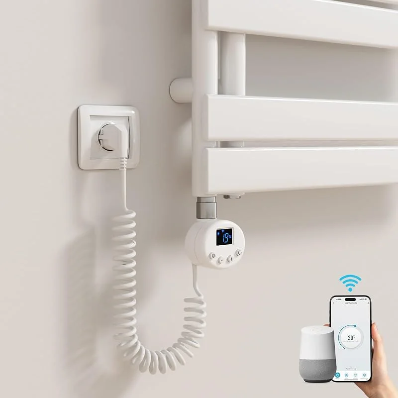 Heilmetz Smart WiFi Barra de aquecimento (300 W, cartucho de aquecimento, elementos de aquecimento para radiadores, casa de banho, toalhas, com termostato, regulador de temperatura eletrónico e função