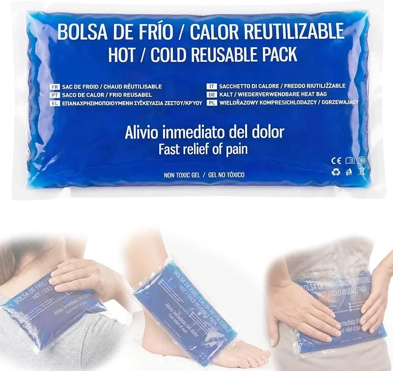 KMINA Saco de gel frio calor reutilizável, flexível, 25, 6 cm, azul — Aquecimento