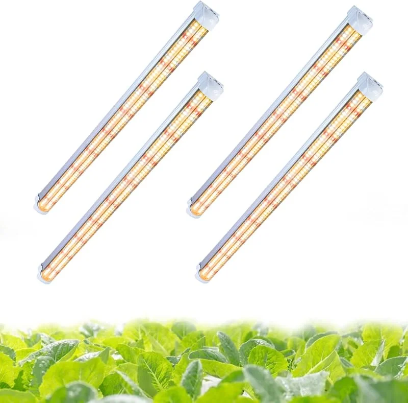 Niello 4 tiras de luzes de cultivo, luz de planta de 60 cm e 72 W, lâmpada de cultivo T8 para plantas de interior, luzes de planta de luz solar de espectro total com 3000 K 6500 K 660 nm — Aquecimento