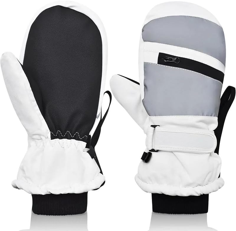 Luvas de esqui para adultos, impermeáveis luvas térmicas inverno ecrã tátil luvas neve cinco dedos interiores leve antiderrapante luvas para snowboard ciclismo — Cozinha e lar