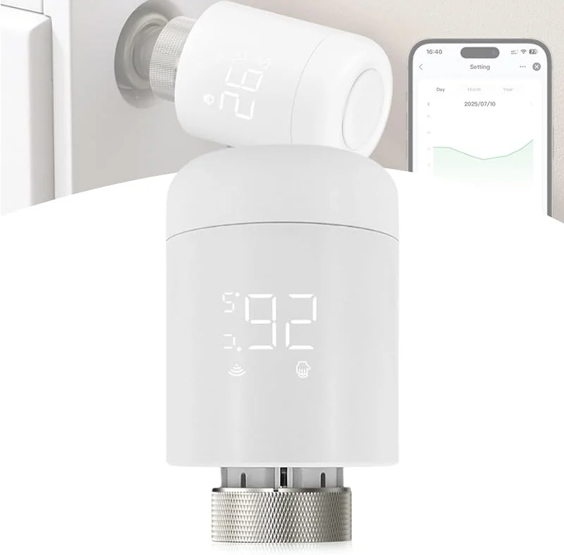 Termostato inteligente para radiador, termostato Wi-Fi, regulador de aquecimento, termostato com aplicação de controlo e controlo por voz, termostato programável compatível com Suya, Alexa APP, Google