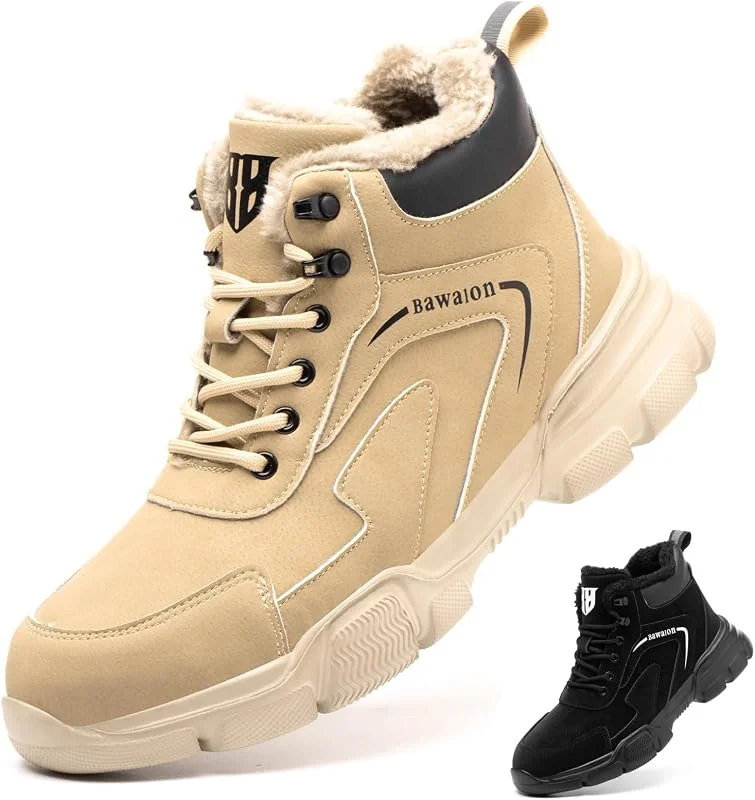Botas de Segurança para Homem Mulher Impermeáveis Leves Sapatos de Segurança com Ponta de Aço Antiderrapante Botas de Trabalho — Cozinha e lar