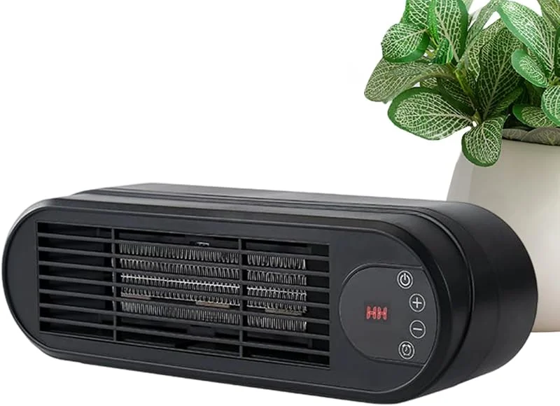 Aquecedor pequeno - aquecedor de interior com 2 velocidades, aquecedor de ar elétrico silencioso, para quarto casa de banho garagem mesa carro tenda campismo inverno — Aquecimento