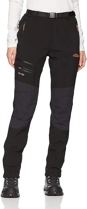 BenBoy Calças de caminhada softshell para mulher, impermeáveis e quentes, para montanha, neve, esqui — Roupa aquecida