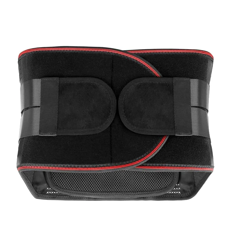 Cinto lombar cinto lombar respirável para homem mulher faixa lombar ajustável para trabalho escritório desporto (preto-M) — Roupa aquecida