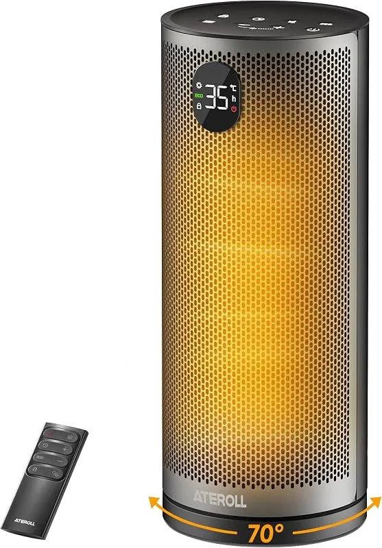 Ateroll Aquecedor de baixo consumo de 2000 W, oscilação de 75°, 3 modos — Aquecimento