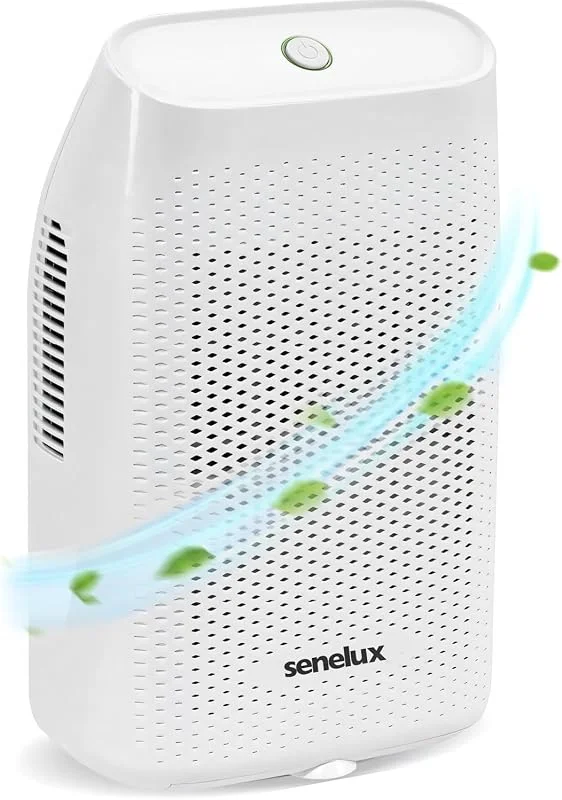 Senelux Deshumidificador elétrico de 2000 ml, ultra silencioso, desligamento automático, branco, modo confortável, ideal para casa, quarto, armário