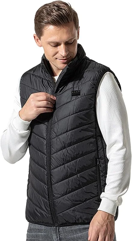 Teksome Chaqueta calefactable - Chaqueta eléctrica Inteligente con 3 Niveles de calefacción, Chaleco eléctrico Ajustable, Chaleco de Calentamiento rápido para Mujeres, Hombres, Invierno — Cozinha e lar