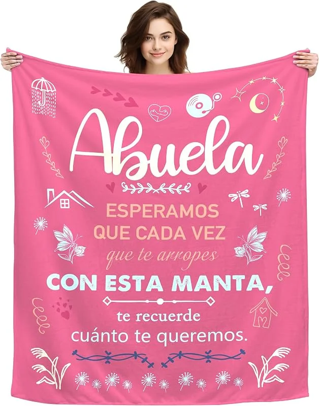 Presentes originais para avós natal, presentes para avós mulher decoração mantas presente dia da mãe presentes dia dos avós mantas 150 x 130 cm (avó-a) — Aquecimento