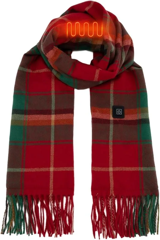 Juego de pintura de seda para hombre y mujer, bufanda calefactora USB, suave, cálida, calentador de cuello con calefacción, para invierno, bufanda y gorro para hombre — Roupa aquecida