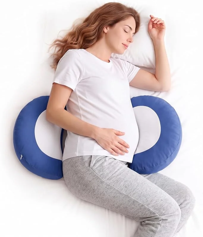 SHANNA Almofada de gravidez para dormir, almofada de corpo inteiro, almofada de gravidez, almofada de maternidade para costas, ancas, pernas para mulheres grávidas, com fronha refrescante (azul) — Aquecimento