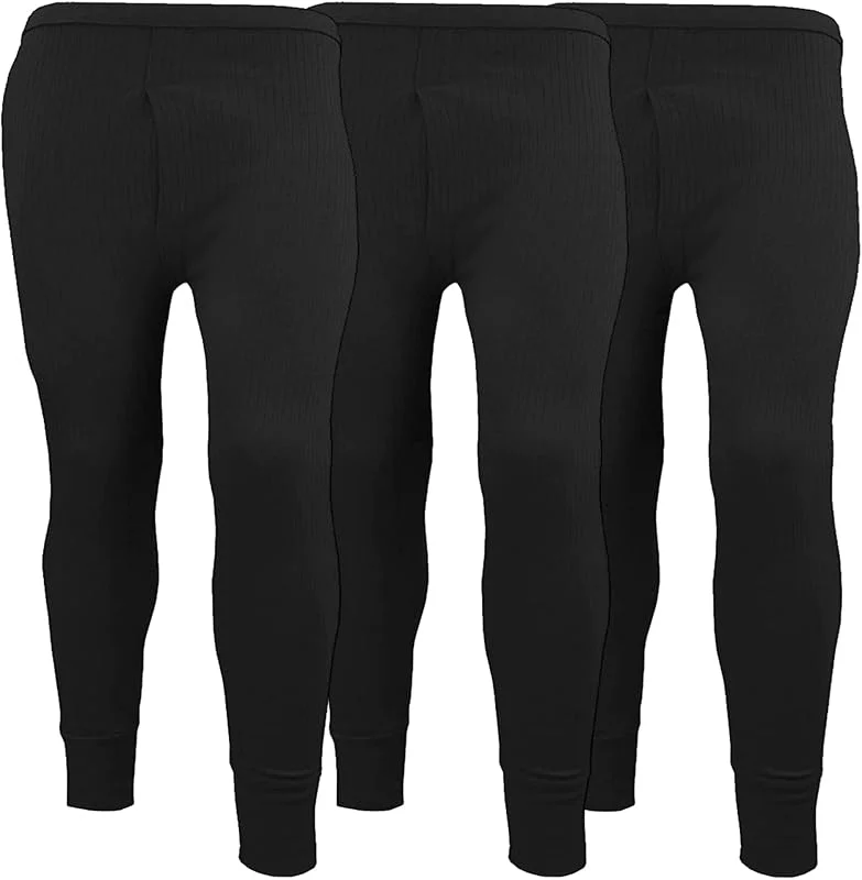 Pacote de 3 calças térmicas para homem, calças compridas, camada base, escovagem extrema, interior ultra macio, leggings — Roupa aquecida