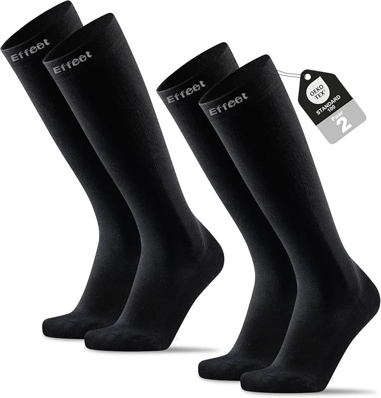 2 pares meias de compressão mulher homem 20-30 mmHg - meias compressão para desporto voo viagem gravidez e trabalho de pé — Roupa aquecida