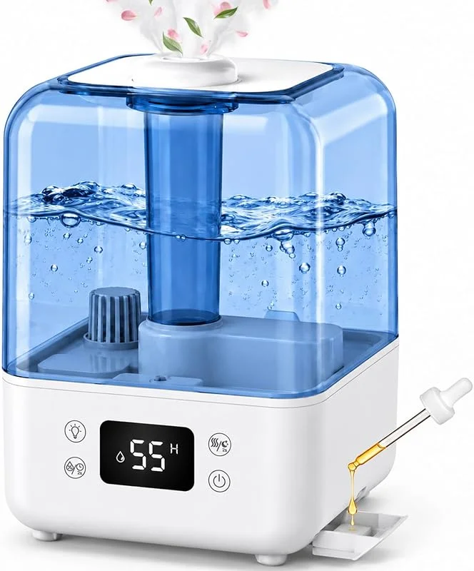 Humidificador de 5 litros para plantas de quarto, 28 dB, silencioso, para 40 m², depósito de água removível, temporizador de 12 h, humidade ajustável 40-80%, modo de sono