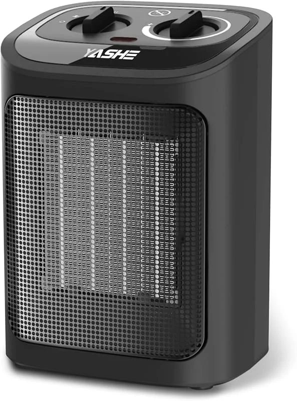 YASHE Calefactor 1500W PTC Ceramico Radiador Electrico, Temperatura de 2 niveles modo ventilador Protección Sobrecalentamiento Vuelco para Dormitorios Oficinas — Aquecimento