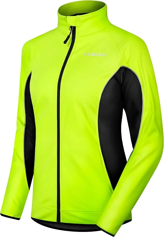 INBIKE Casaco feminino inverno para corrida e ciclismo Softshell impermeável térmico polar MTB (WJ802) — Roupa aquecida