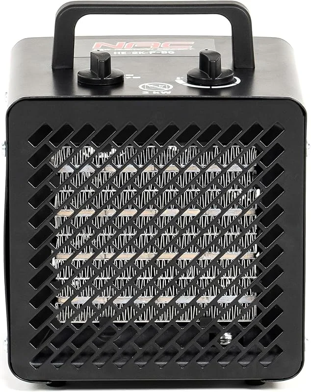 NAC Aquecedor cerâmico elétrico de 2000 W - aquecedor elétrico com 3 níveis de aquecimento - aquecedor portátil industrial com termóstato, cano de calor - Heater Electric para garagem oficina de trabalho