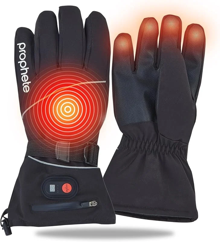 Guantes calefactables para Bicicleta y Bicicleta eléctrica, Resistentes al Viento y al Agua, función de calefacción (35-45 °C), Compatible con Pantalla táctil, con batería e indicador de Carga — Cozinha e lar