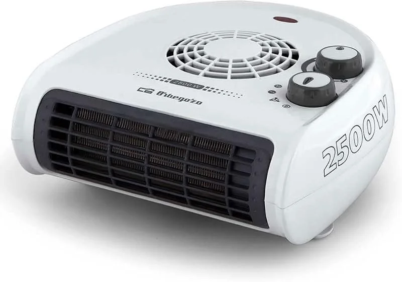 Orbegozo FH 5030 - Aquecedor, termostato regulável, 2 níveis de potência, função de ventoinha de ar frio, calor instantâneo, indicador luminoso, alça de transporte, 2500 W, branco — Aquecimento