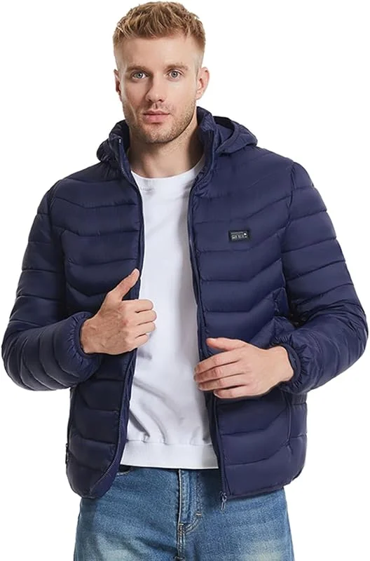 Chaqueta calentada, Chaqueta eléctrica, Abrigo térmico Chaquetas cálidas Carga USB Calentador de cuerpo de invierno - Chaquetas de esquí para hombre con calefacción rápida USB para escalada en — Cozinha e lar