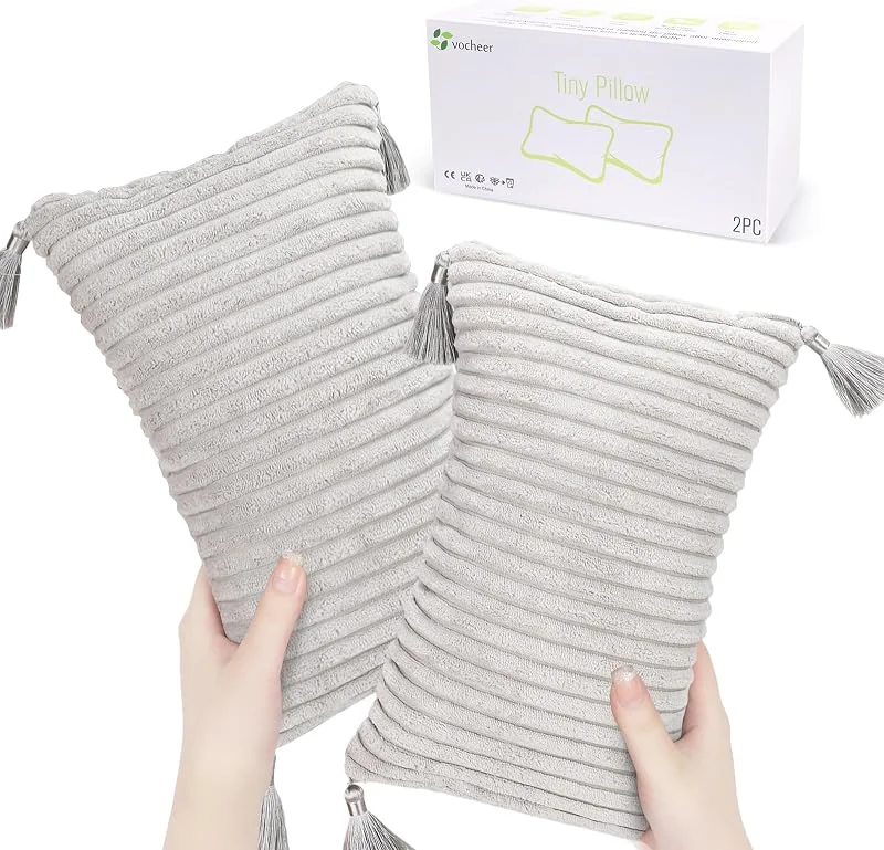 vocheer Almofada pequena de viagem com borlas, almofada de pescoço de 11 x 7 polegadas para dormir, mini almofada de viagem, almofadas pequenas para pescoço, pulso, lombar e joelho, almofada para — Aquecimento