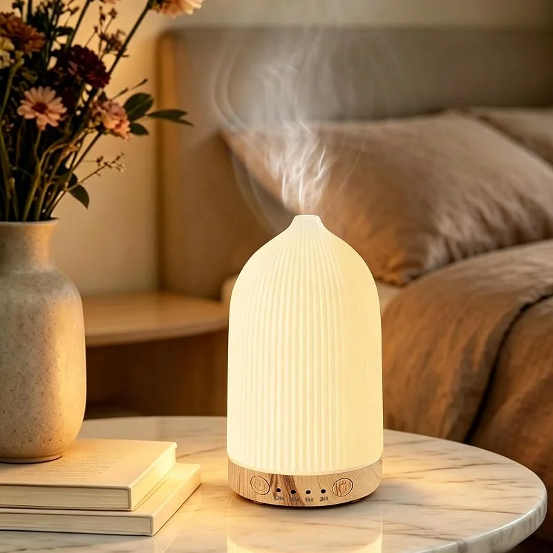 OSDUE Difusor óleos essenciais de 200 ml, humidificador de 7 cores LED sem